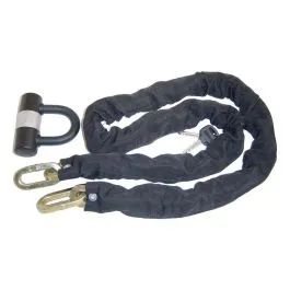 Catena EBF antifurto con lucchetto a U 150 cm x 10 mm maglia quadrata Okyami