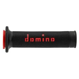 Coppia Manopole gomma termplastica bicomponente nero rosso ROAD-RACING DOMINO