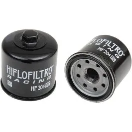 HIFLO HF204RC OIL FILTER SPIN-ON RACING WITH NUT PAPER GLOSSY BLACK