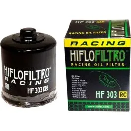 HIFLO HF303RC OIL FILTER SPIN-ON RACING WITH NUT PAPER GLOSSY BLACK