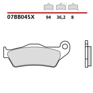 07BB04SX - Pastiglie Freno Brembo cross supermotard sinterizzate (1 coppia per 1 disco),