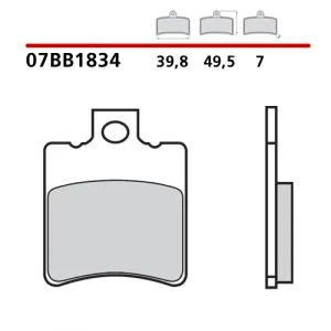 07BB1834 - Pastiglie Freno Brembo genuine parts posteriore (1 coppia per 1 disco)