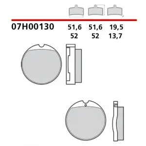 07HO0130 - Pastiglie Freno Brembo Genuine Parts honda vari modelli anni 70 complete di anello (1 coppia per 1 disco),