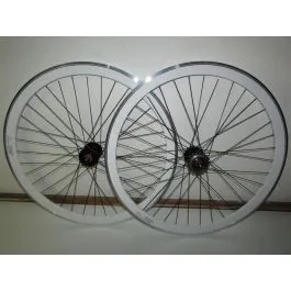 ruote 28 single speed fixed bianche coppia