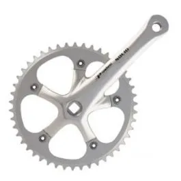 guarnitura single speed 46t 3/32x165 argento