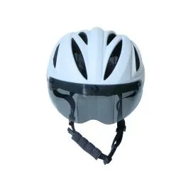 Casco ciclista bici vision mph en1078 bianco opaco nero 280gr con visiera fume'