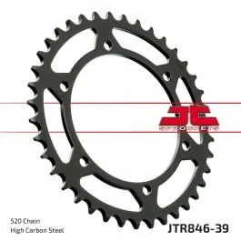 JT SPROCKETS JTR846.39 REAR REPLACEMENT SPROCKET 39 TEETH 520 PITCH NATURAL C49 HIGH CARBON STEEL