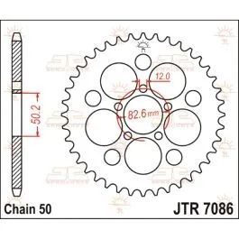 JT SPROCKETS JTR7086.48Z REAR REPLACEMENT SPROCKET 48 TEETH 530 PITCH NATURAL C49 HIGH CARBON STEEL