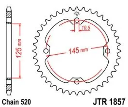 JT SPROCKETS JTR1857.36 REAR REPLACEMENT SPROCKET 36 TEETH 520 PITCH BLACK C49 HIGH CARBON STEEL