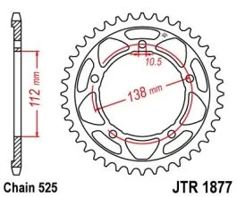 JT SPROCKETS JTR1877.41 REAR REPLACEMENT SPROCKET 41 TEETH 525 PITCH NATURAL /