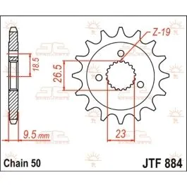 JT SPROCKETS JTF884.21 FRONT REPLACEMENT SPROCKET 21 TEETH 530 PITCH NATURAL CHROMOLY STEEL ALLOY