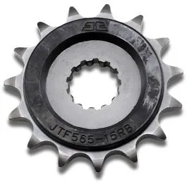 JT SPROCKETS JTF565.15RB FRONT RUBBER CUSHIONED SPROCKET 15 TEETH 520 PITCH NATURAL SCM420/20CRMO CHROMOLY STEEL