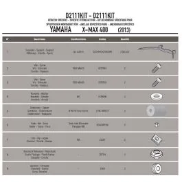 attacchi parabrezza x-max 400 yamaha 2014