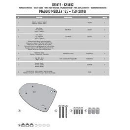 Attacco posteriore per bauletto PIAGGIO Medley 125-150 i-get (20>23) GIVI SR5612
