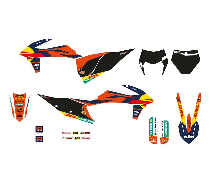 Kit adesivi Replica KTM Factory 2023 KTM SX - SXF 125 / 150 / 250 / 350 / 450 2019-2022 KTM EXC - EXC-F 150 / 250 / 300 / 350 / 450 / 500 2020-2023