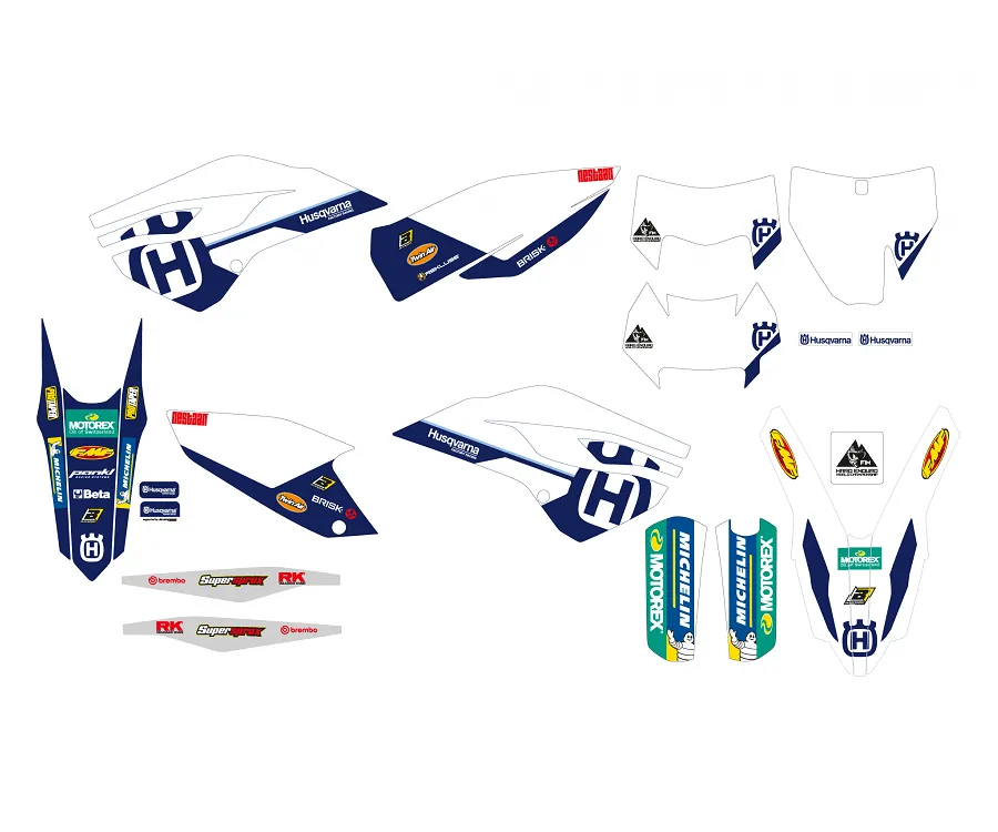 Kit adesivi replica Husqvarna Factory HUSQVARNA TC 125 2014-2015 HUSQVARNA TC 250 2014-2016 HUSQVARNA FC 250 / 350 / 450 2014-2015 HUSQVARNA TE - FE 125 / 250 / 300 / 350 / 450 / 501 2014-2016