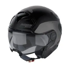 Casco moto scooter Jet Nolan N30-4 T Uncharted 020 Nero opaco grigio