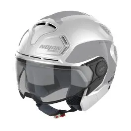 Casco moto scooter Jet Nolan N30-4 T Uncharted 021 Bianco lucido grigio