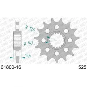 6180016 - Pignone Afam 16 denti KTM 950-1390, catena 525, con fori di alleggerimento,