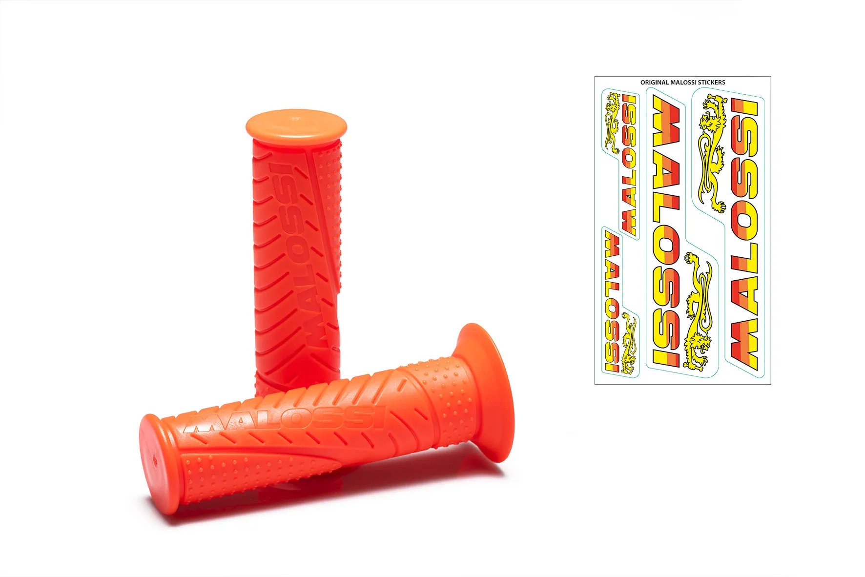 Malossi 2 manopole MALOSSI MHR FLUO ORANGE - modello con chiusura a lato