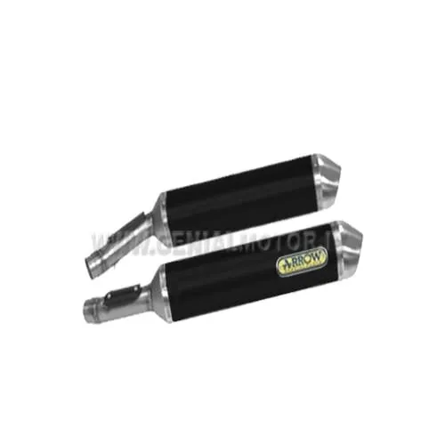 Terminali Di Scarico Arrow Race Tech Allu Nero Aprilia Tuono 1000 R 2006 > 2010-71677AON-90596