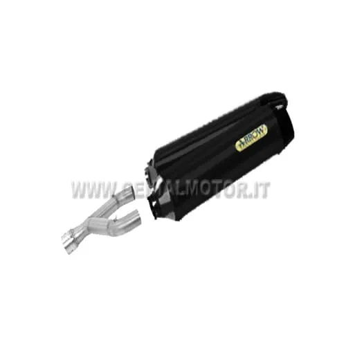 Terminali Di Scarico + Raccordo Arrow Thunder Alu N Aprilia Shiver 2008 > 2009-71748AKN--71410MI-90560