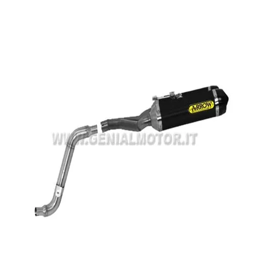 Terminali Di Scarico + Raccordo Arrow Thunder Allu N Benelli Bn 600i 2013 > 2016-71814AKN--71602MI-90838