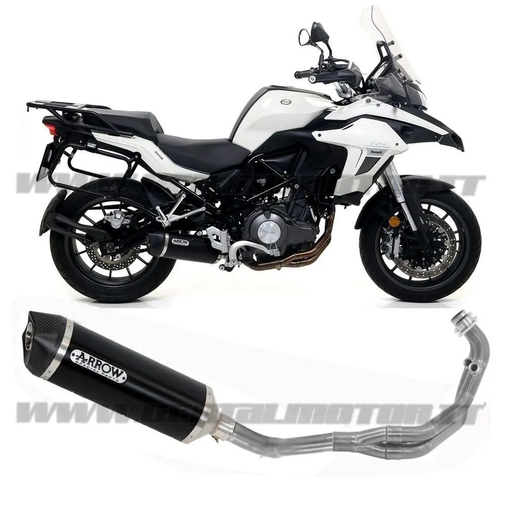 Scarico Completo Arrow Race Tech Alluminio Nero Benelli Trk 502 2017 > 2021-71878AKN--71689MI--71690MI-90895