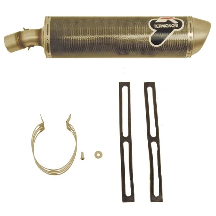 Bmw F 800 R 2010 > 2012 Scarico Termignoni Terminale Oval Look Carbonio Acciaio-BW03080INO-37524
