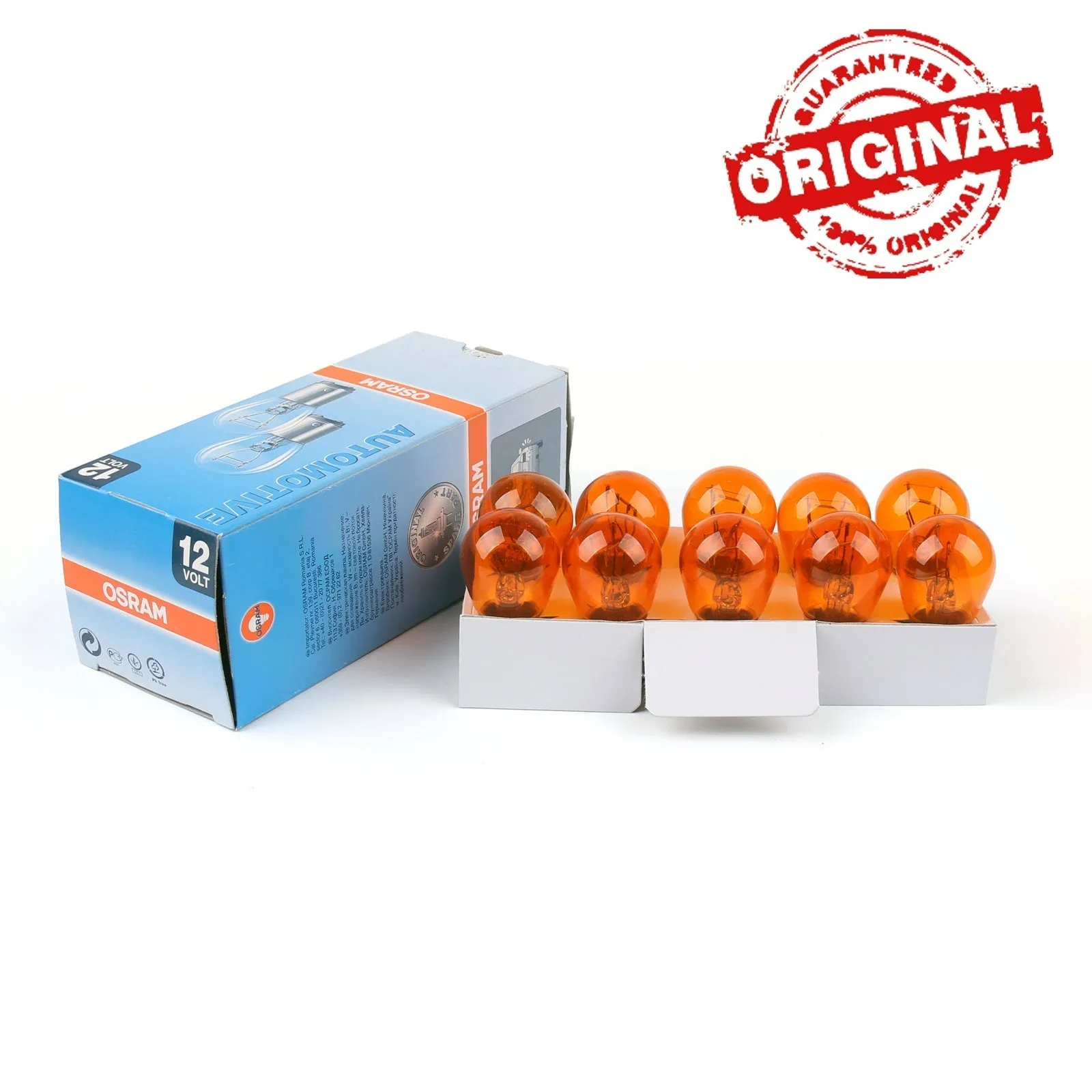 10 Pcs OSRAM 7528Y 12 V 21/5 W P21/5 W BAY15D Stop DRL Lumières Lampe Ampoules Ambre 2200 K Générique