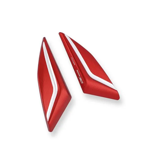 Cover fori specchi CNC Racing alluminio rosso Ducati Panigale V4 2018-2024