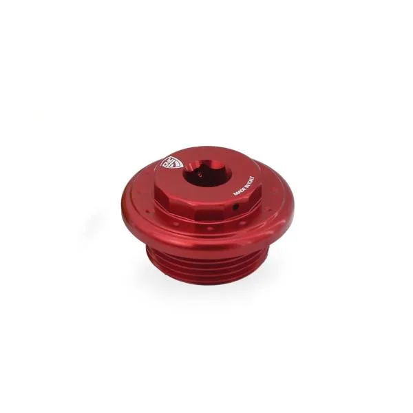 Tappo carico olio CNC Racing rosso Exagon Moto Guzzi V85TT 2019-2023