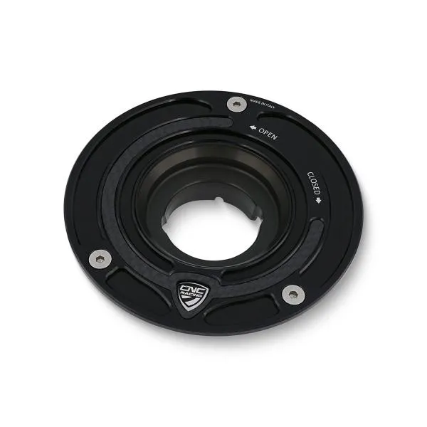 Flangia tappo serbatoio benzina CNC Racing Carbon nero Aprilia RSV4 Racing Factory 2015-2018