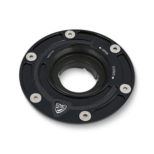 Flangia tappo serbatoio benzina CNC Racing Carbon nero Moto Guzzi V85TT 2019-2023