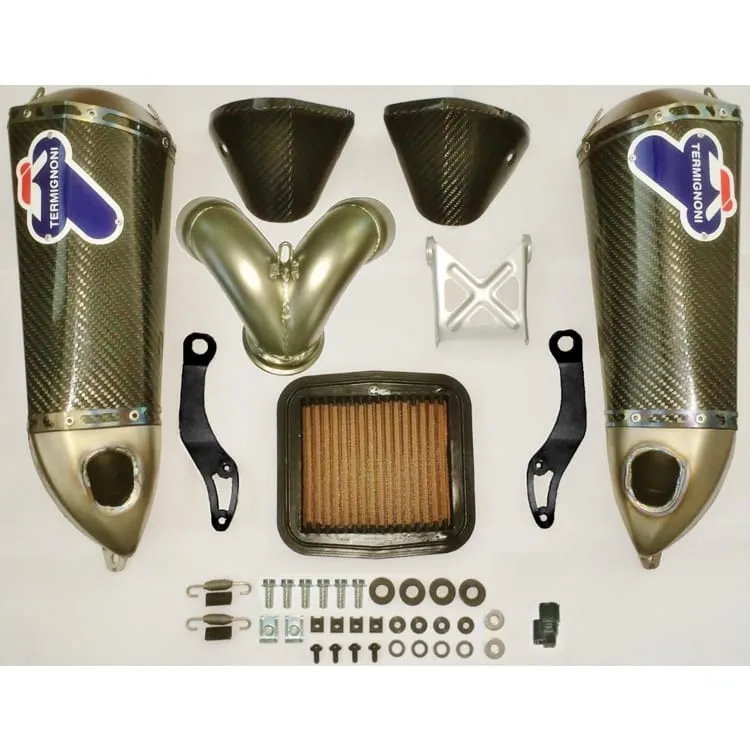 Ducati Panigale 1299 2012 > 2020 Scarichi Termignoni Terminali Carbonio Titanio-D155102CPT-37544