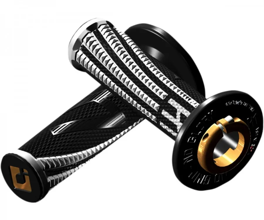 Manopole ODI EMIG PRO V2 lock-on Nero/Bianco