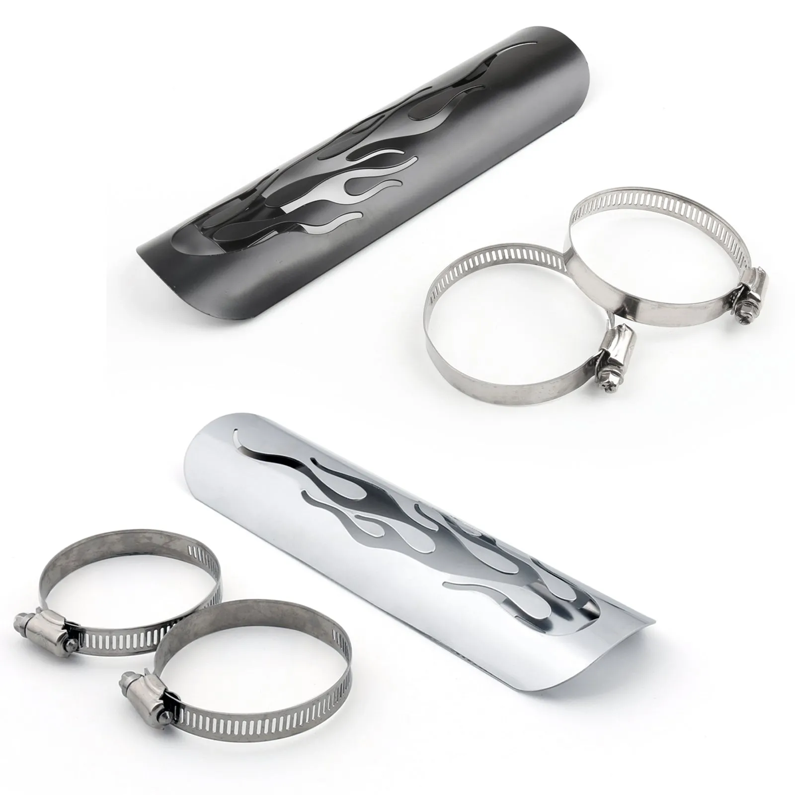 Flamme Échappement Silencieux Tuyau Bouclier Thermique Couverture Talon Garde Pour Harley Kawasaki Générique