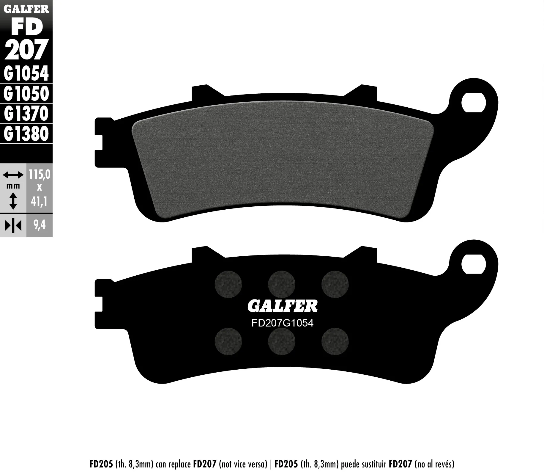 Galfer Pastiglie Freno Anteriore Peugeot Sv 250 Fd207-FD207G1054-35219