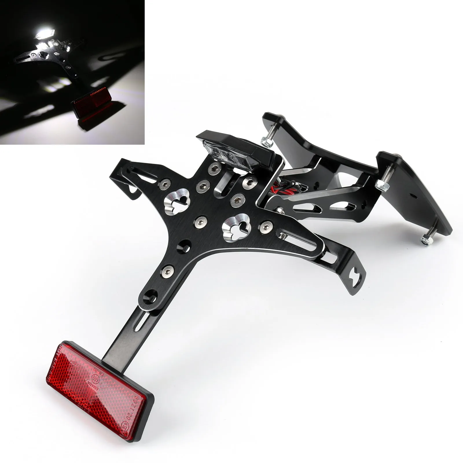 Support de support de plaque 'immatriculation avec lumière LED pour Suzuki GSXR 600 750 K6 2006-2007 générique