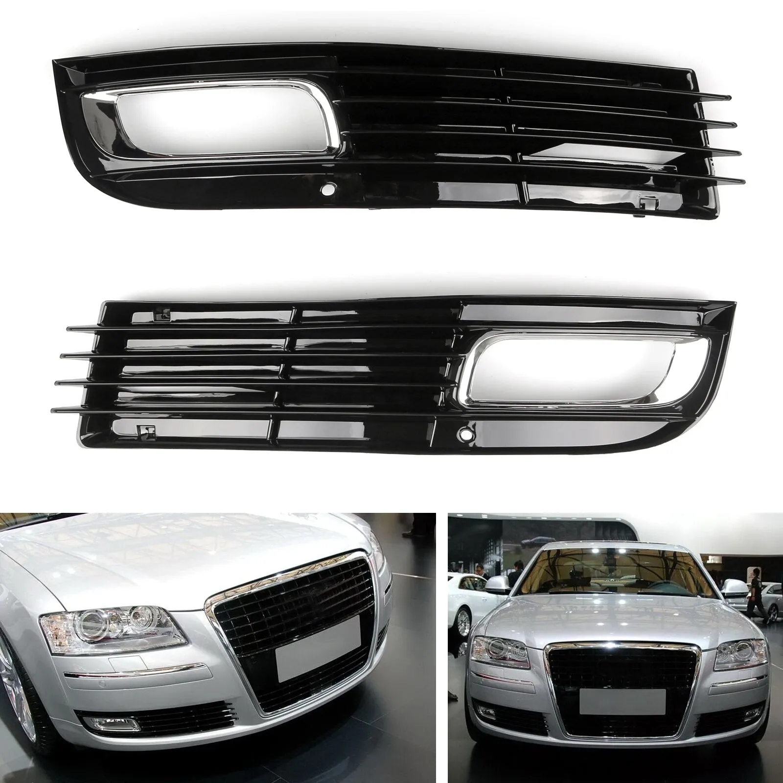 2008-2010 Audi A8 (Quattro) D3 ABS calandre inférieure de pare-chocs antibrouillard avec chrome