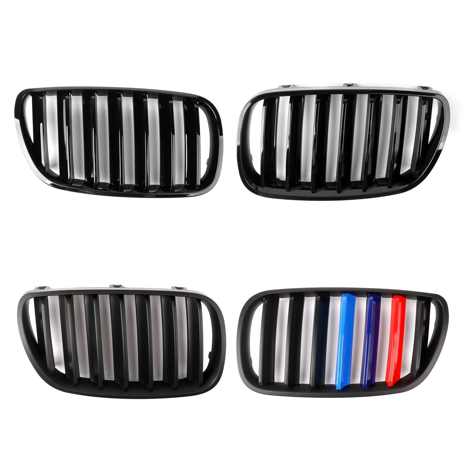 1 paire de grilles de pare-chocs avant noires pour BMW E83 X3 LCI Facelift 2007-2010 générique