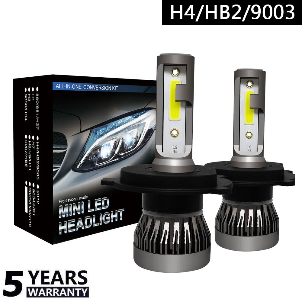 2 pièces H4/HB2/9003 phare LED 36W 8000LM Kit d'ampoules COB faisceau haut/bas 6000K générique
