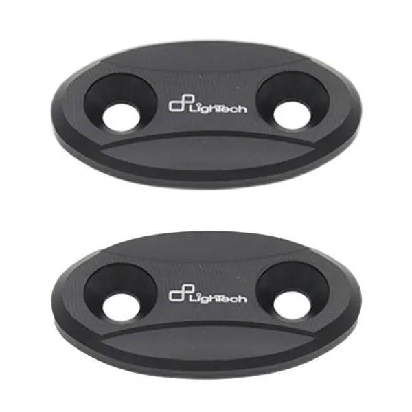 Coppia tappi specchio Lightech alluminio nero BMW S1000RR 2009-2018