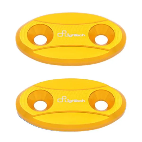 Coppia tappi specchietti retrovisori Lightech in ergal colore oro per Yamaha R1 2007>2014