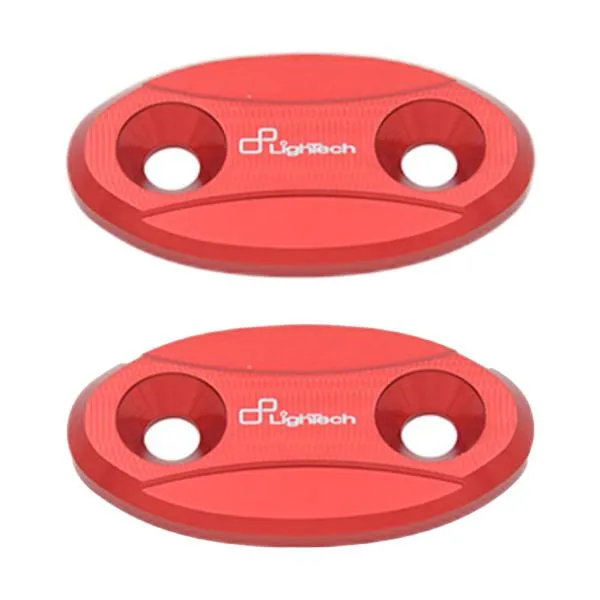 Coppia tappi specchio Lightech alluminio rosso BMW S1000RR 2009-2018