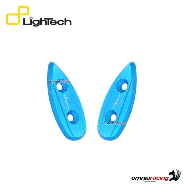 Coppia tappi specchietti retrovisori Lightech in ergal colore cobalto per Yamaha YZF R6 1999>2007