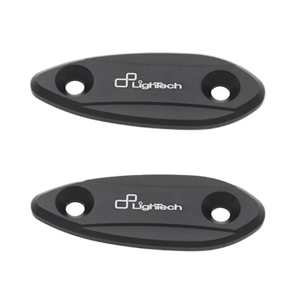 Coppia tappi specchietti retrovisori Lightech in ergal colore nero per Kawasaki ZX6R Ninja 2009>2012