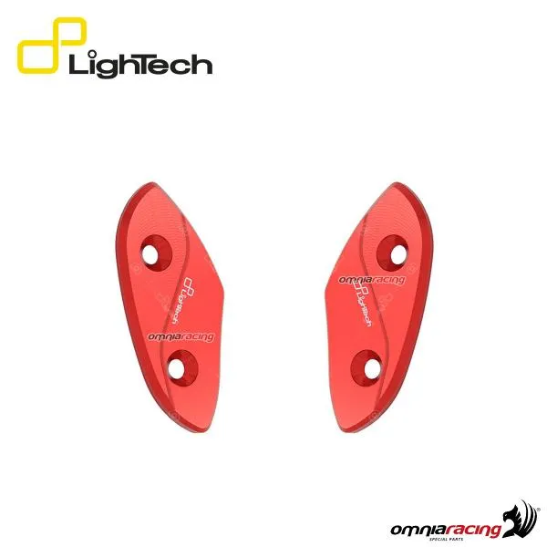 Coppia tappi specchietti retrovisori Lightech in ergal colore rosso per Aprilia RSV4R 2015>2017