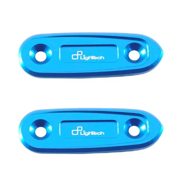 Coppia tappi specchio Lightech alluminio blu cobalto Yamaha R3 2019-2024