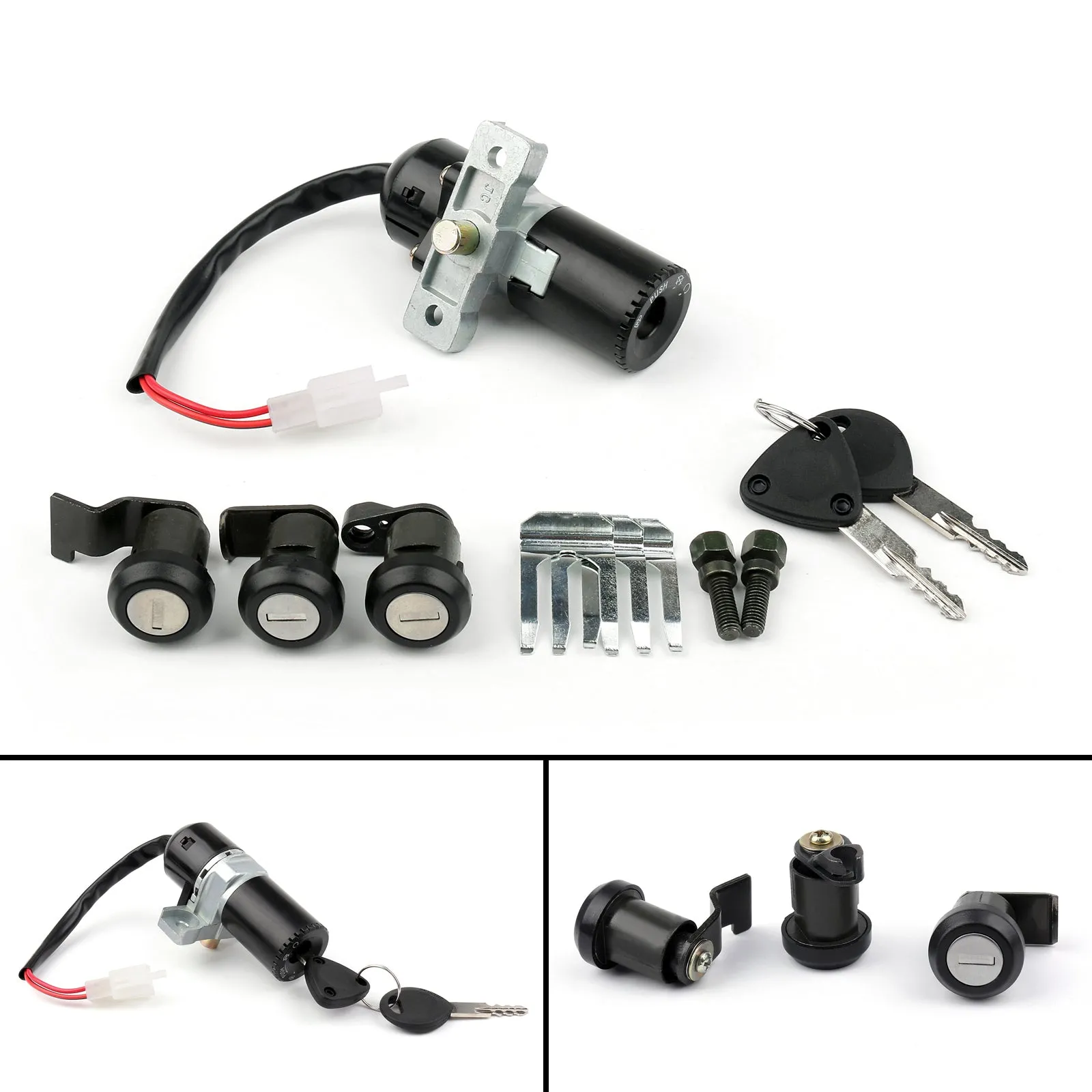Interrupteur d'allumage carburant bouchon de gaz couvercle clé serrure ensemble pour Honda FES 125 250 150 générique